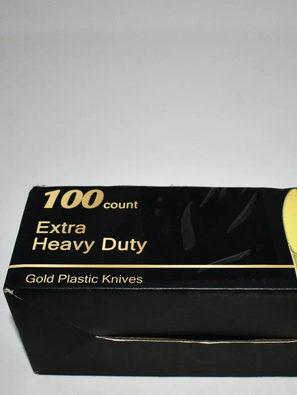 Dealusy 100 Count Heavy Duty Gold Plastic Disposable Knives BPA-Free Party Suppl
